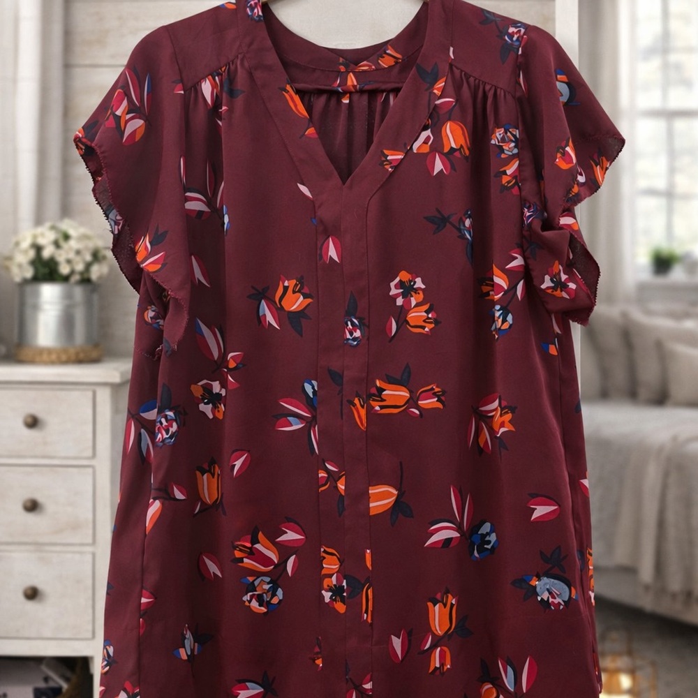 Fall Floral Blouse
